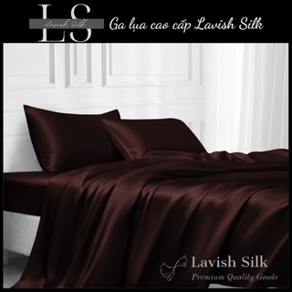[Best Seller]Trọn Bộ Chăn  Ga Gối Lụa Lavish Silk Cao Cấp Mát Lạnh Hàng Loại 1- Nâu socola
