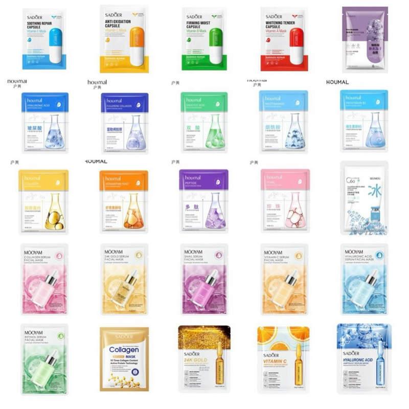 Combo 60 (Tặng 10) Mặt Nạ Cấp Ẩm, Dưỡng Trắng, Căng Bóng Da, Phục Hồi, Thu Nhỏ Lỗ Chân Lông