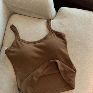 Áo Croptop 2 Dây Dáng Ngắn Thun Tăm Nữ