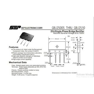 Cầu diot chỉnh lưu GBJ2510 chuyển điện AC thành DC trong bếp từ