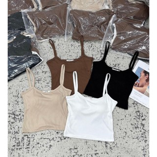 Áo Croptop 2 Dây Nữ Chất Thun Tăm Mềm Co Giãn