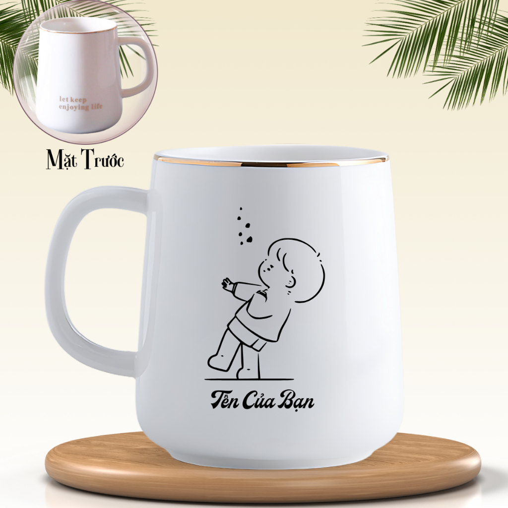 KHẮC TÊN] Cốc Sứ In Hình Cặp Đôi Dễ Thương, ly sứ KHẮC TÊN CÓ NẮP và THÌA,dung tích 400ml, HỘP QUÀ TẶNG | Shopee Việt Nam