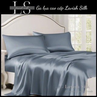 [Best Seller]Trọn Bộ Chăn  Ga Gối  Lụa Lavish Silk Cao Cấp Mát Lạnh Hàng Loại 1- Xám Ánh Xanh