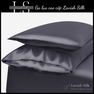 [Best Seller]Trọn Bộ Chăn  Ga Gối  Lụa Lavish Silk Cao Cấp Mát Lạnh Hàng Loại 1- Xám Đậm