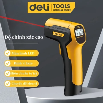Nhiệt Kế Hồng Ngoại Deli Đo nhiệt độ galley Máy đo nhiệt Độ chính xác cao Đo Nhiệt-LCD - 30~380°