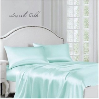 [Best Seller]Trọn Bộ Chăn  Ga Gối Lụa Lavish Silk Cao Cấp Mát Lạnh Hàng Loại 1  - Xanh Ngọc
