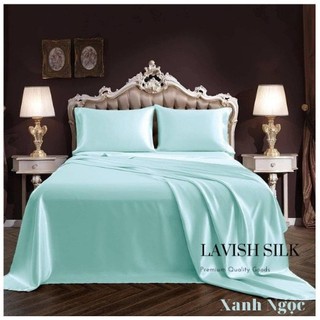 [Best Seller]Trọn Bộ Chăn  Ga Gối Lụa Lavish Silk Cao Cấp Mát Lạnh Hàng Loại 1  - Xanh Ngọc