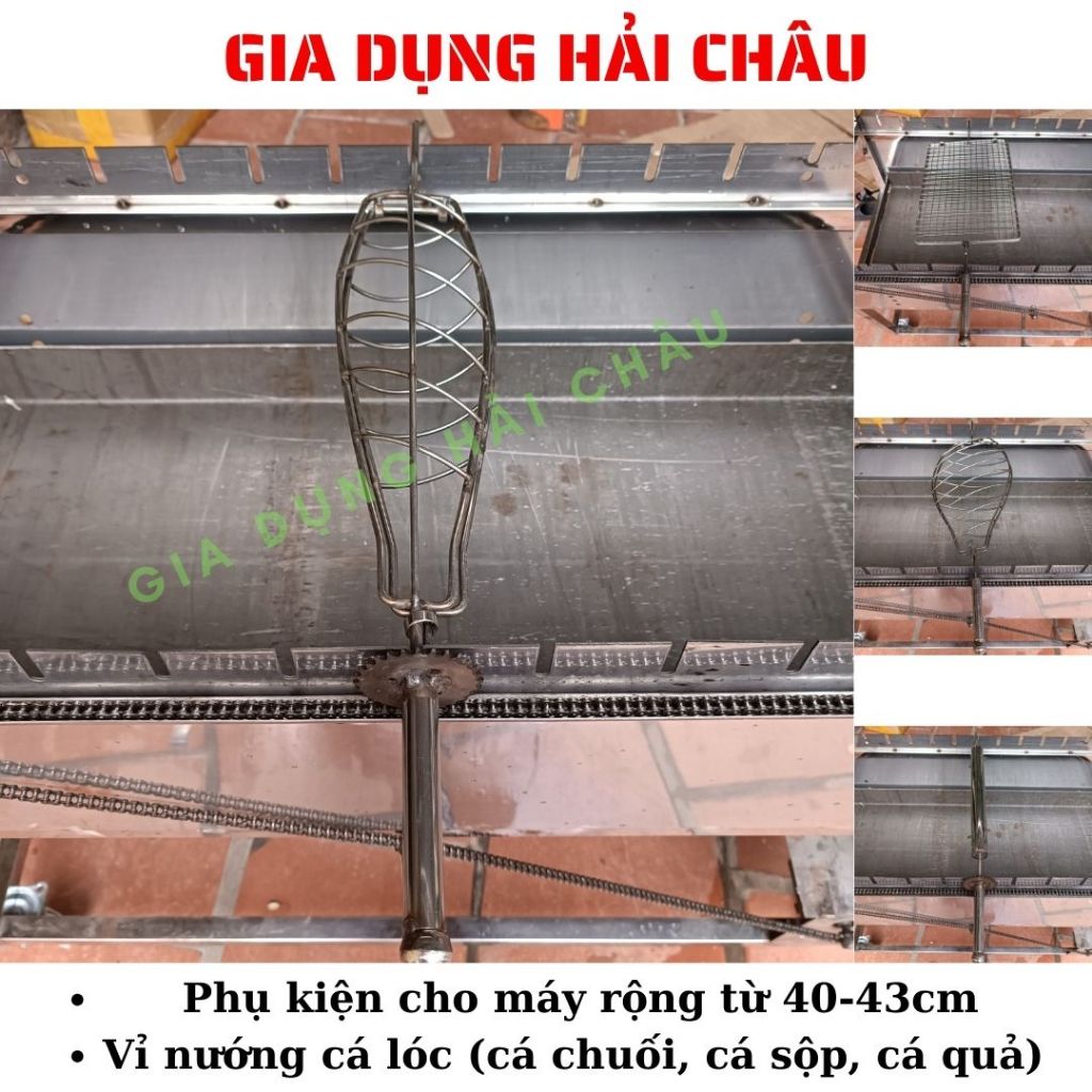 Phụ kiện đồ nướng, vỉ nướng thịt, vỉ cá, xiên cuộn ba chỉ xiên nướng cá lóc