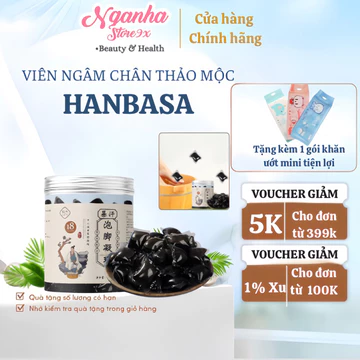 VIÊN NGÂM CHÂN THẢO MỘC HANBASA [HỘP 10 VIÊN], THẢO DƯỢC NGÂM CHÂN, ĐÀO THẢI ĐỘC TỐ, NGỦ NGON, BỔ TRỢ XƯƠNG KHỚP DẺO DAI