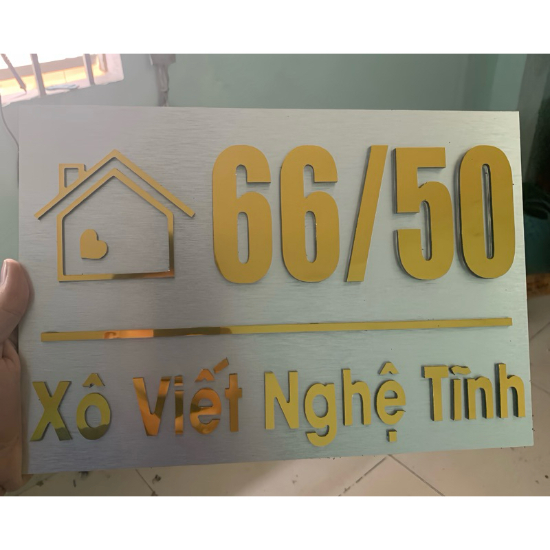 Biển, bảng số nhà Alu phũ nhôm cao cấp, số nổi. Ngoài Trời Bền đẹp. thiết kế theo yêu cầu( dán keo hoặc treo tường)