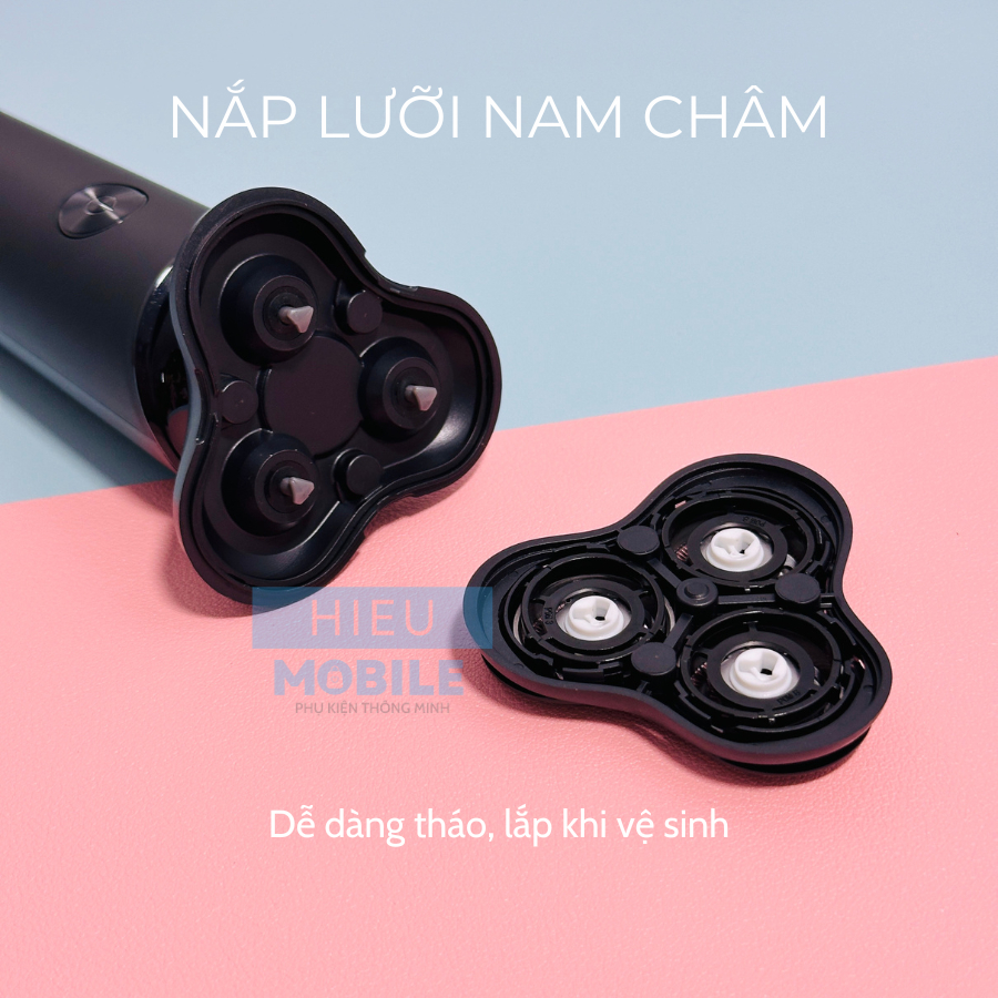 Máy cạo râu Runwe RS210 3 lưỡi tự mài dùng pin sạc nắp nam châm