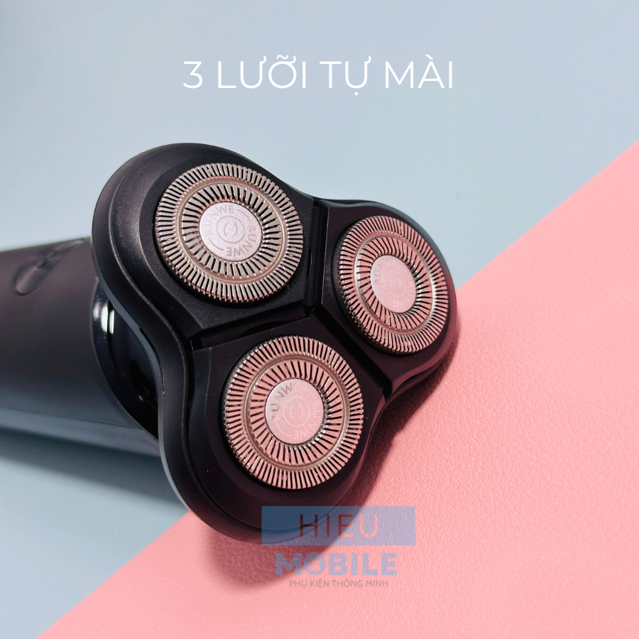 Máy cạo râu Runwe RS210 3 lưỡi tự mài dùng pin sạc nắp nam châm