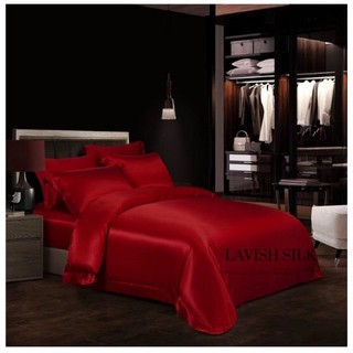 [Best Seller]Trọn Bộ Chăn  Ga Gối Lụa Lavish Silk Cao Cấp Mát Lạnh Hàng Loại 1 - Đỏ Đô