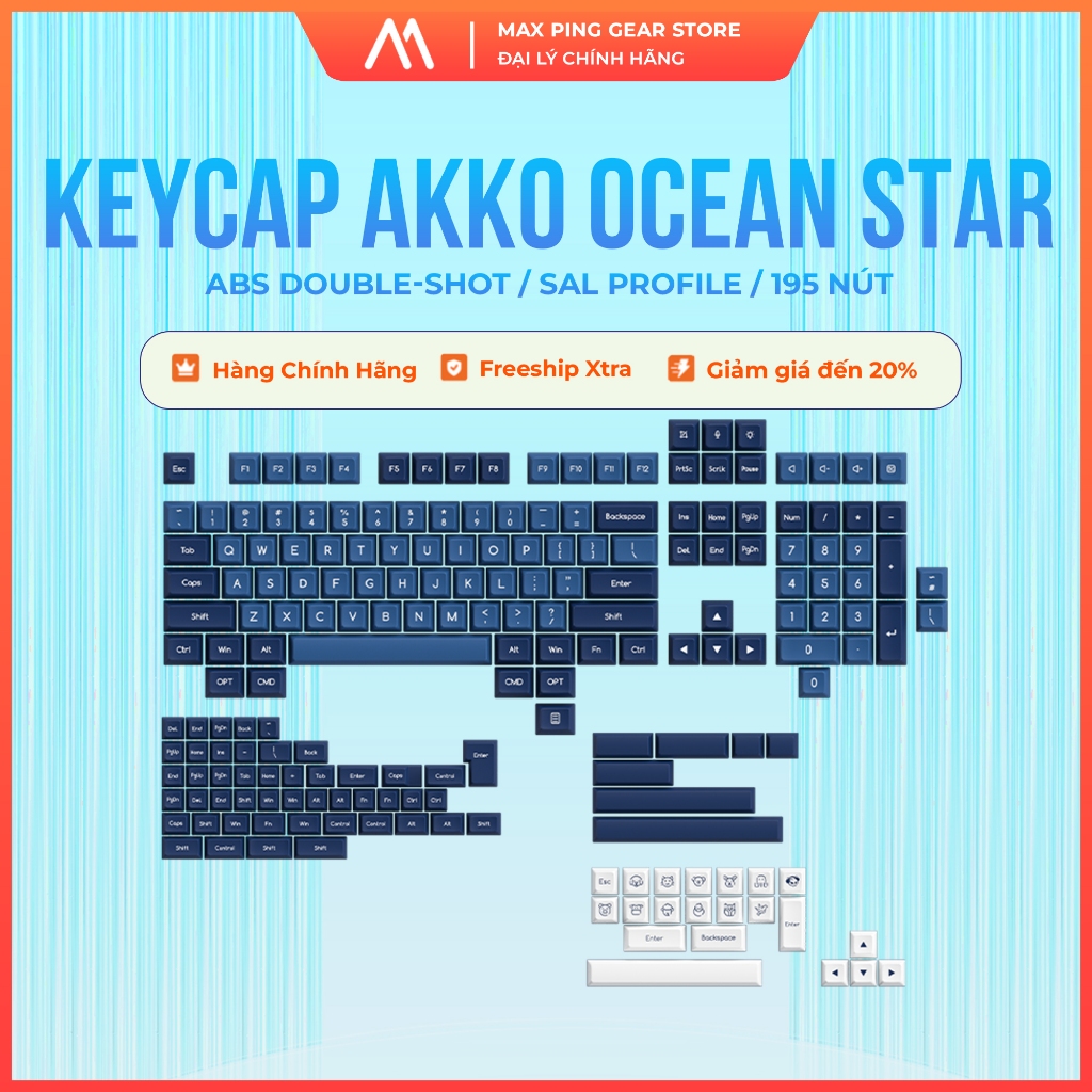 [HỎA TỐC] Bộ nút bàn phím cơ AKKO Keycap Set – OceanStar (ABS Double ...