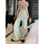 Quần jeans ống rộng, Quần bò Xanh bạc phong cách hiện đại Siêu HOT LN