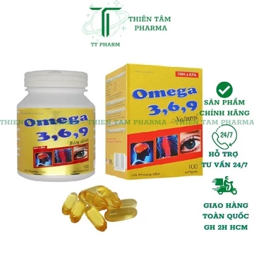 OMEGA 369 - Bổ sung, hỗ trợ tăng cường sức khỏe tim mạch, trí não, thị lực, hỗ trợ giảm nguy cơ xơ vữa động mạch C/100V