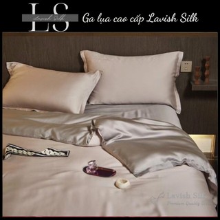 [Best Seller]Trọn Bộ Chăn Ga Gối Lụa Lavish Silk Cao Cấp Mát Lạnh Hàng Loại 1-Hồng Phấn Mix Xám Ghi