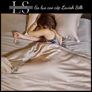 [Best Seller]Trọn Bộ Chăn Ga Gối Lụa Lavish Silk Cao Cấp Mát Lạnh Hàng Loại 1-Hồng Phấn Mix Xám Ghi