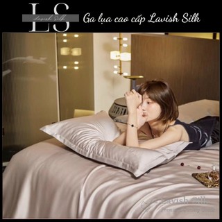 [Best Seller]Trọn Bộ Chăn Ga Gối Lụa Lavish Silk Cao Cấp Mát Lạnh Hàng Loại 1-Hồng Phấn Mix Xám Ghi
