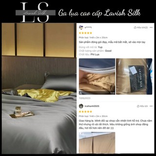 [New]Bộ Chăn Ga Gối Lụa Lavish Silk Cao Cấp Mát Lạnh Hàng Loại 1 - Vàng Đồng Mix Xám Đâm