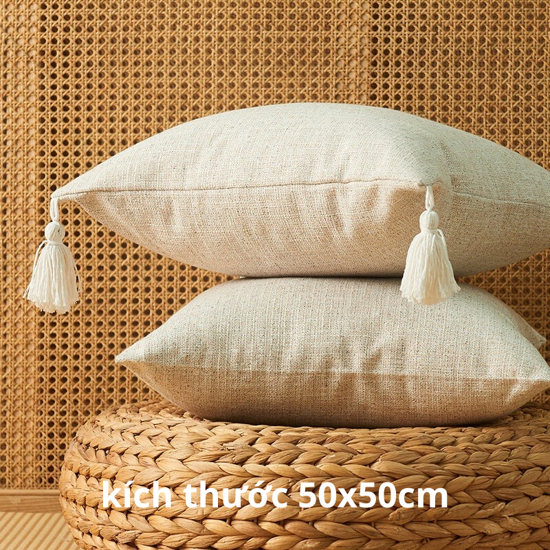 Gối tựa lưng sofa, gối sofa , vuông 45x45 , 50x50 có tua rua hiện đại ...