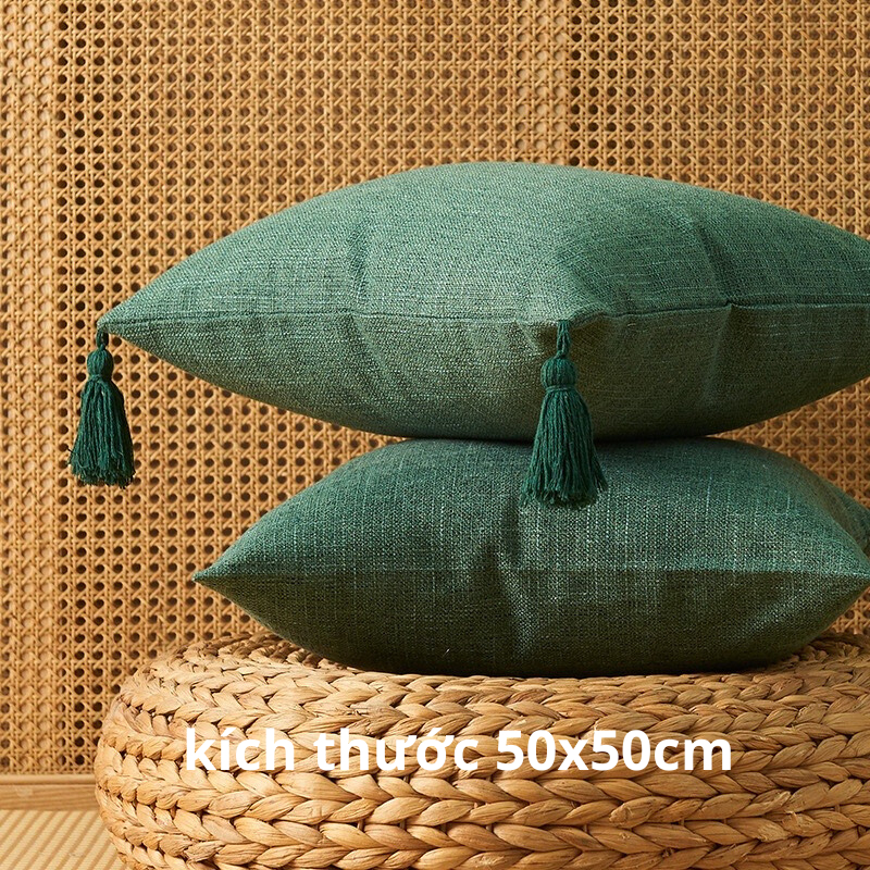 Gối tựa lưng sofa, gối sofa , vuông 45x45 , 50x50 có tua rua hiện đại ...
