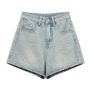 Quần Short Jean Form Chữ A Thêu Hoạ Tiết Hoa 2 Túi Sau Che Đùi To Minijean