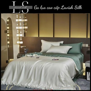 [Best Seller]Trọn Bộ Chăn  Ga Gối  Lụa Lavish Silk Cao Cấp Mát Lạnh Hàng Loại 1 - Trắng Mix Matcha