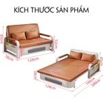 Sofa Giường Thông Minh Gấp Gọn Thành Ghế Đa Năng Có Hộc Để Đồ Kèm Nệm Và 2 Gối, Giường Sofa Hiện Đại Gấp Gọn Thành Ghế — ảnh 8