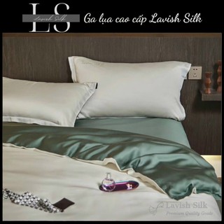 [Best Seller]Trọn Bộ Chăn  Ga Gối  Lụa Lavish Silk Cao Cấp Mát Lạnh Hàng Loại 1 - Trắng Mix Matcha