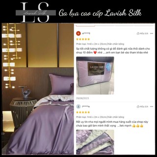 [Best Seller]Trọn Bộ Chăn  Ga Gối  Lụa Lavish Silk Cao Cấp Mát Lạnh Hàng Loại 1- Tím Mix Bạc Kim