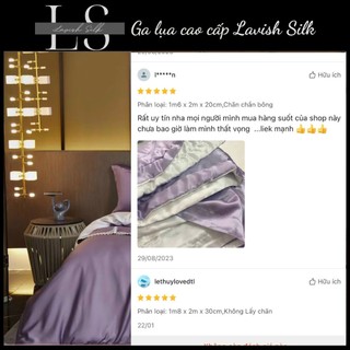 [Best Seller]Trọn Bộ Chăn  Ga Gối  Lụa Lavish Silk Cao Cấp Mát Lạnh Hàng Loại 1- Tím Mix Bạc Kim