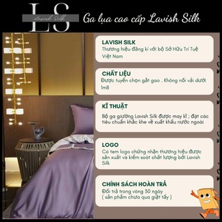 [Best Seller]Trọn Bộ Chăn  Ga Gối  Lụa Lavish Silk Cao Cấp Mát Lạnh Hàng Loại 1- Tím Mix Bạc Kim