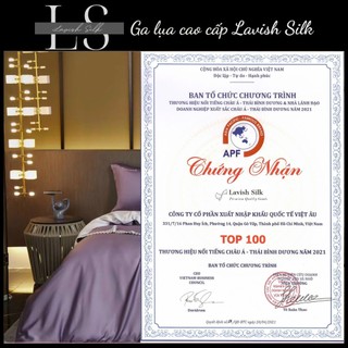 [Best Seller]Trọn Bộ Chăn  Ga Gối  Lụa Lavish Silk Cao Cấp Mát Lạnh Hàng Loại 1- Tím Mix Bạc Kim