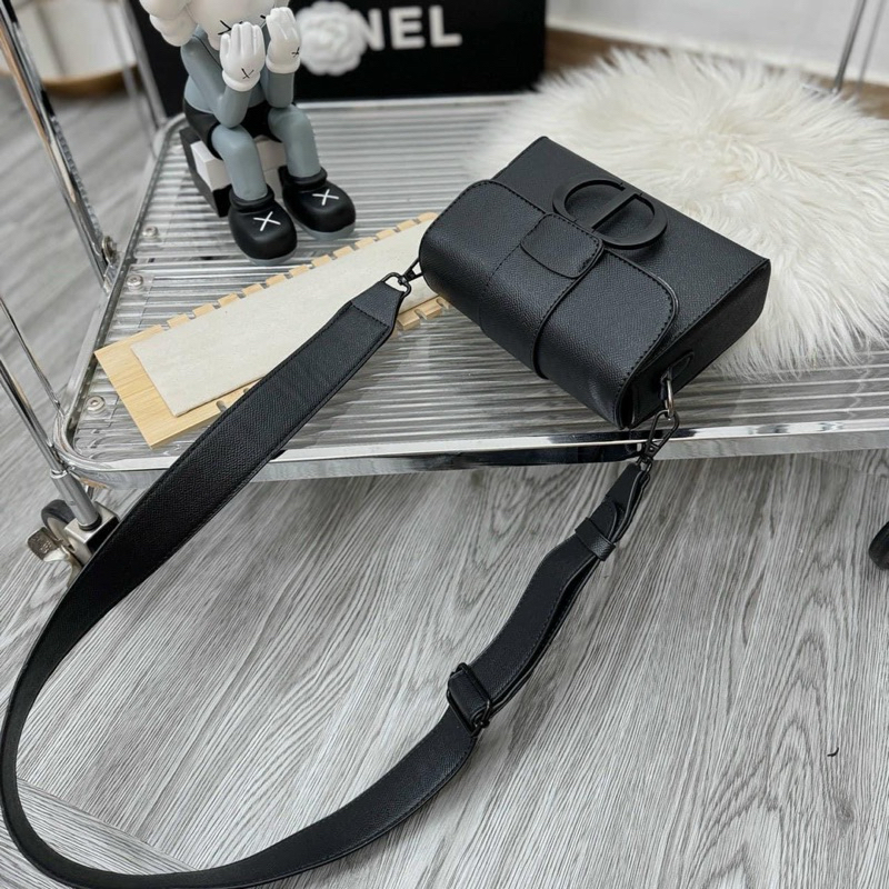 Túi C D Full Đen Dây Da Bản To Khoá Tròn Nam Nữ đeo đều hợp
