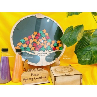 Tranh Ký Tên Wedding Hình Tròn  – Decor Lễ Cưới – Cá Nhân Hóa Theo Yêu Cầu