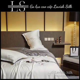 [Best Seller]Trọn Bộ Chăn Ga Gối Lụa LS Lavish Silk Cao Cấp Mát Lạnh Hàng Loại 1-Trấng Phối Xám Đậm