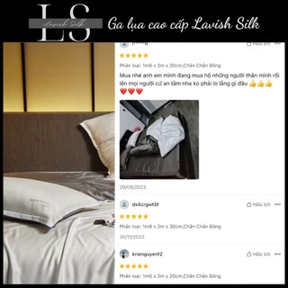 [Best Seller]Trọn Bộ Chăn Ga Gối Lụa LS Lavish Silk Cao Cấp Mát Lạnh Hàng Loại 1-Trấng Phối Xám Đậm