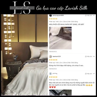 [Best Seller]Trọn Bộ Chăn Ga Gối Lụa LS Lavish Silk Cao Cấp Mát Lạnh Hàng Loại 1-Trấng Phối Xám Đậm
