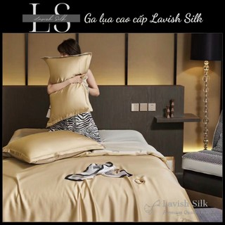 [Best Seller]Trọn Bộ Chăn Ga Gối LụaLS Lavish Silk Cao Cấp Mát Lạnh Hàng Loại 1-Vàng Mix Bạc Kim