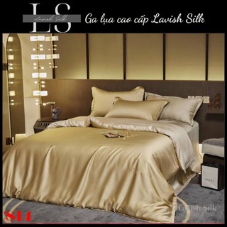 [Best Seller]Trọn Bộ Chăn Ga Gối LụaLS Lavish Silk Cao Cấp Mát Lạnh Hàng Loại 1-Vàng Mix Bạc Kim