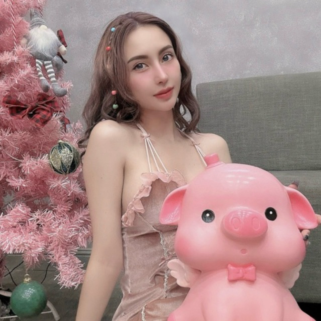 HEO ĐẤT TIẾT KIỆM heo thiên thần mở mắt size 25x30cm [thạch cao] quà tặng sinh nhật