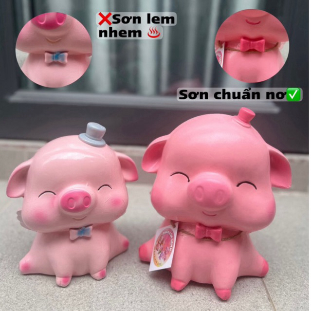 HEO ĐẤT TIẾT KIỆM heo thiên thần mở mắt size 25x30cm [thạch cao] quà tặng sinh nhật