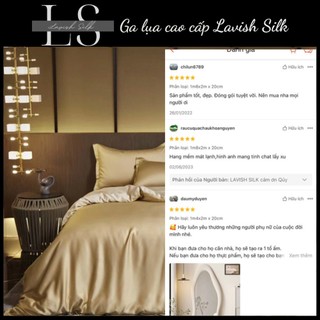 [Best Seller]Trọn Bộ Chăn Ga Gối LụaLS Lavish Silk Cao Cấp Mát Lạnh Hàng Loại 1-Vàng Mix Bạc Kim
