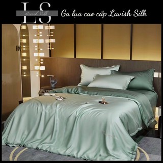 [Best Seller]Trọn Bộ Chăn Ga Gối Lụa Lavish Silk Cao Cấp Mát Lạnh Hàng Loại 1-Xanh Ngọc Mix Matcha