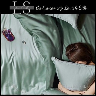 [Best Seller]Trọn Bộ Chăn Ga Gối Lụa Lavish Silk Cao Cấp Mát Lạnh Hàng Loại 1-Xanh Ngọc Mix Matcha