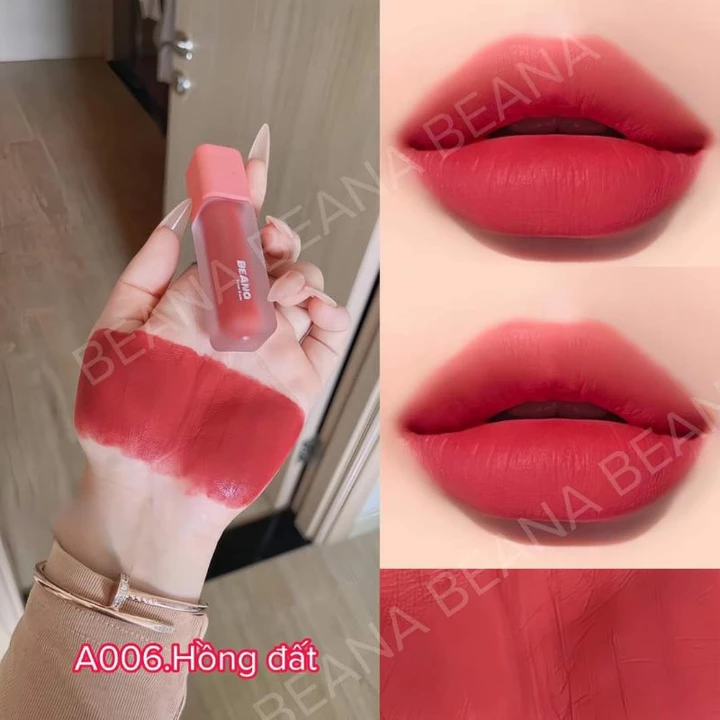 Son màu hồng nude, son màu hồng đất Beana chính hãng siêu lì lâu trôi màu A006 hồng nude siêu sang chảnh,nhẹ nhàng