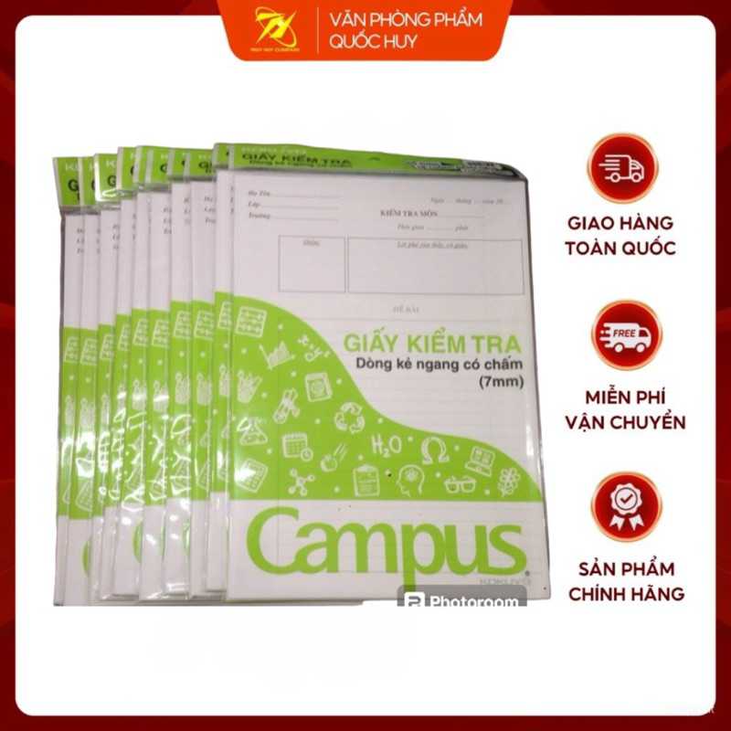 GIẤY KIỂM TRA CAMPUS KẺ NGANG - VPP QUỐC HUY