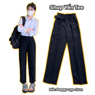 Quần baggy 2 cúc thiết kế cạp chun sau dễ mặc Yến Tee , quần baggy vải , quần đi học chất đẹp