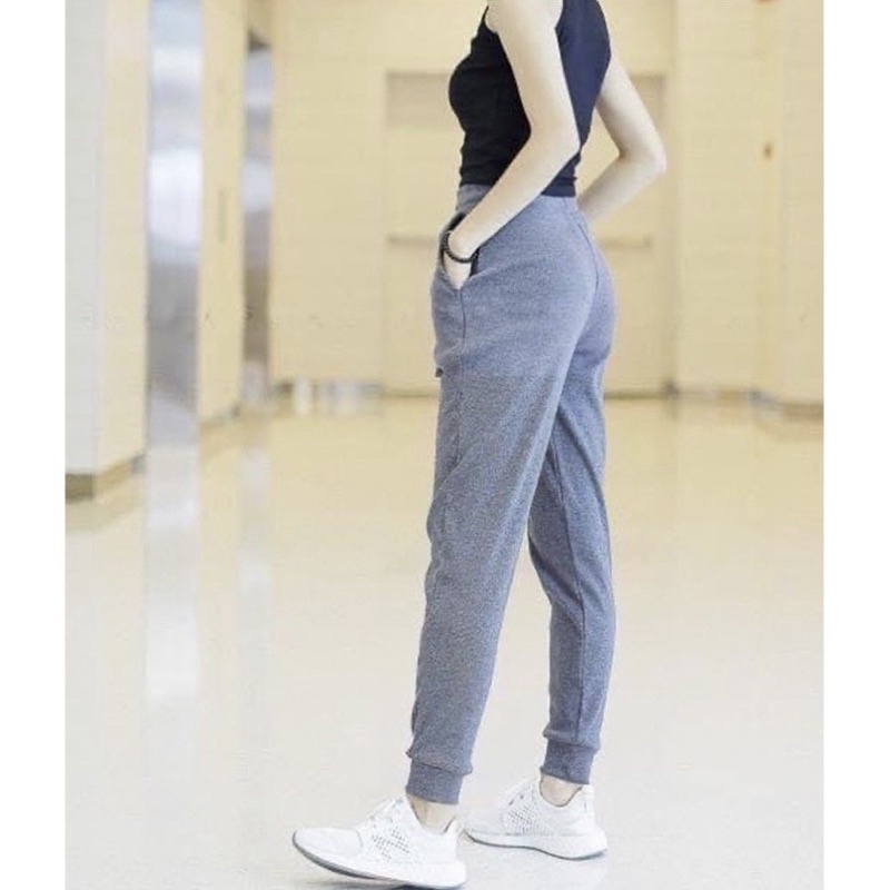 Quần jogger nỉ thể thao Unisex Nam Nữ mẫu thu đông vải trơn 2 màu